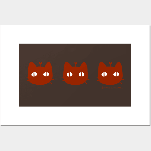 3 Pink Kitty in Red by Sunnie Meowtlu Wall Art by SunnieDu